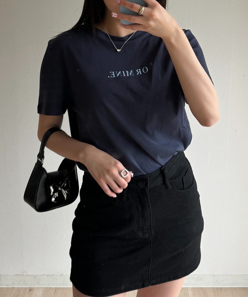 RiLi（リリ）の「ワンポイントロゴTシャツ【RL】（Tシャツ/カットソー・レディース・ホワイト/ライトピンク/クリーム/レッド/ピンク/ブルー/ブラック/チャコールグレー/ライトブルー/ネイビー・FREE）」の7枚目の写真