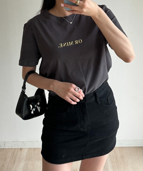 RiLi（リリ）の「ワンポイントロゴTシャツ【RL】（Tシャツ/カットソー・レディース・ホワイト/ライトピンク/クリーム/レッド/ピンク/ブルー/ブラック/チャコールグレー/ライトブルー/ネイビー・FREE）」の4枚目の写真