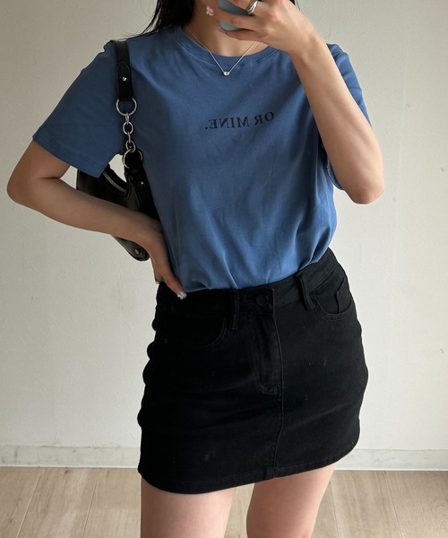 RiLi（リリ）の「ワンポイントロゴTシャツ【RL】（Tシャツ/カットソー・レディース・ホワイト/ライトピンク/クリーム/レッド/ピンク/ブルー/ブラック/チャコールグレー/ライトブルー/ネイビー・FREE）」の8枚目の写真