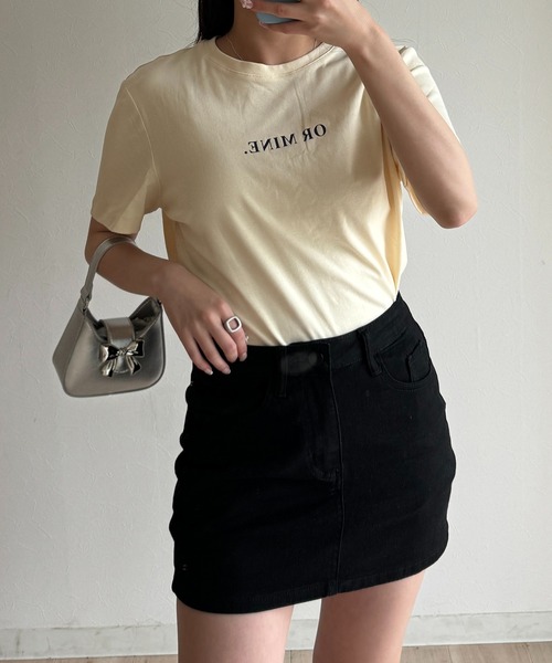 RiLi（リリ）の「ワンポイントロゴTシャツ【RL】（Tシャツ/カットソー・レディース・ホワイト/ライトピンク/クリーム/レッド/ピンク/ブルー/ブラック/チャコールグレー/ライトブルー/ネイビー・FREE）」の5枚目の写真