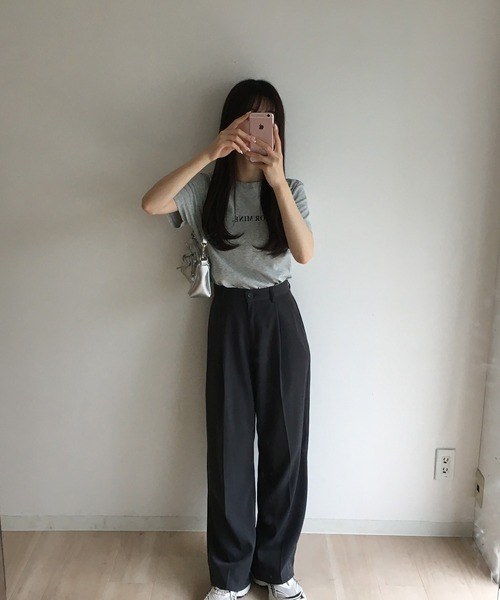 RiLi（リリ）の「ワンポイントロゴTシャツ【RL】（Tシャツ/カットソー・レディース・ホワイト/ライトピンク/クリーム/レッド/ピンク/ブルー/ブラック/チャコールグレー/ライトブルー/ネイビー・FREE）」の14枚目の写真