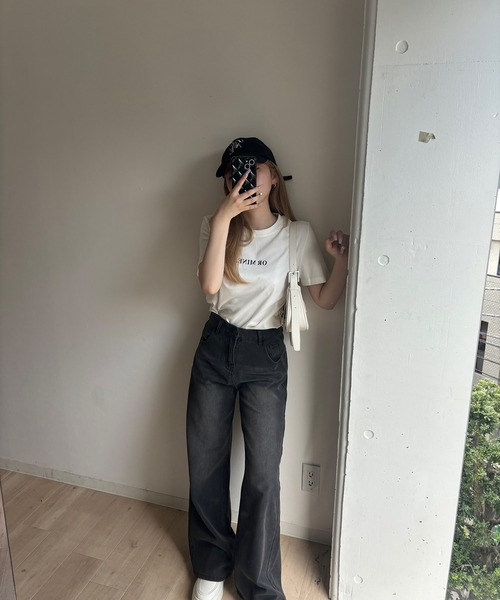 RiLi（リリ）の「ワンポイントロゴTシャツ【RL】（Tシャツ/カットソー・レディース・ホワイト/ライトピンク/クリーム/レッド/ピンク/ブルー/ブラック/チャコールグレー/ライトブルー/ネイビー・FREE）」の15枚目の写真