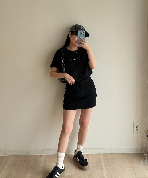 RiLi（リリ）の「ワンポイントロゴTシャツ【RL】（Tシャツ/カットソー・レディース・ホワイト/ライトピンク/クリーム/レッド/ピンク/ブルー/ブラック/チャコールグレー/ライトブルー/ネイビー・FREE）」の19枚目の写真