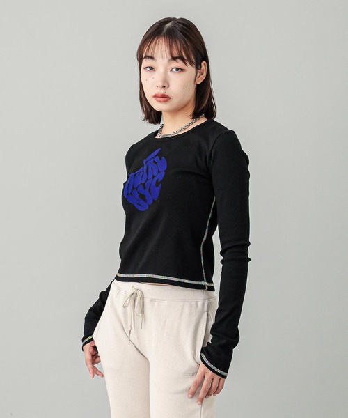 X-girl（エックスガール）の「APPLE BABY L/S TEE（Tシャツ