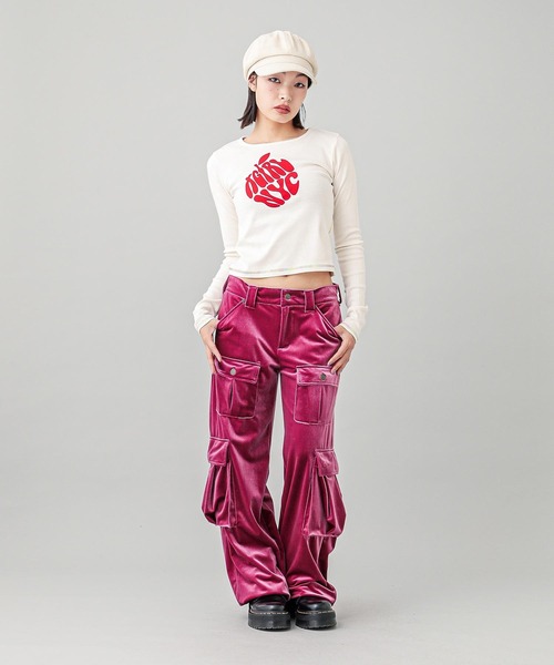 X-girl（エックスガール）の「APPLE BABY L/S TEE（Tシャツ/カットソー・レディース・ブラック/ホワイト/レッド・S/M）」の10枚目の写真