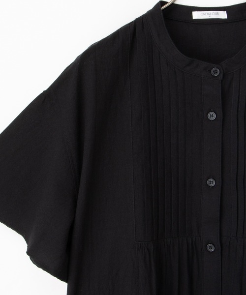 Honeys（ハニーズ）の「ピンタックシャツワンピース（シャツワンピース・レディース・オレンジ/ブルーグリーン/ブラック/ライトベージュ・L/M/LL）」の22枚目の写真