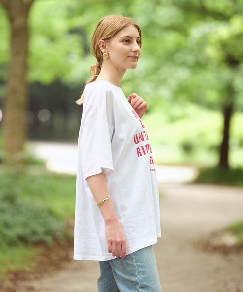 Mia   （ミア）の「テキストロゴTシャツ（Tシャツ/カットソー・レディース・ブラック/オフホワイト・FREE）」の10枚目の写真