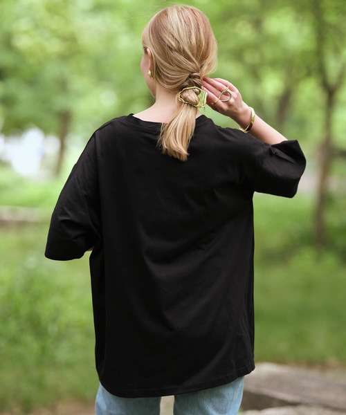 Mia   （ミア）の「テキストロゴTシャツ（Tシャツ/カットソー・レディース・ブラック/オフホワイト・FREE）」の13枚目の写真