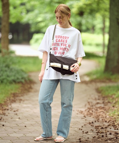 Mia   （ミア）の「テキストロゴTシャツ（Tシャツ/カットソー・レディース・ブラック/オフホワイト・FREE）」の14枚目の写真