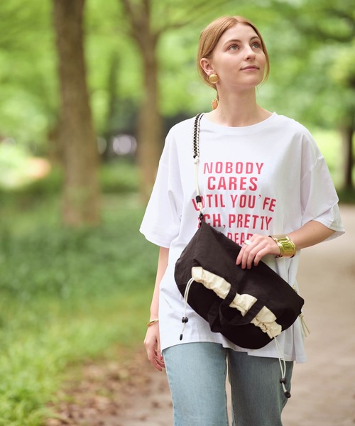 Mia   （ミア）の「テキストロゴTシャツ（Tシャツ/カットソー・レディース・ブラック/オフホワイト・FREE）」の15枚目の写真