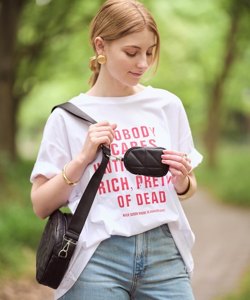 Mia   （ミア）の「テキストロゴTシャツ（Tシャツ/カットソー・レディース・ブラック/オフホワイト・FREE）」の18枚目の写真