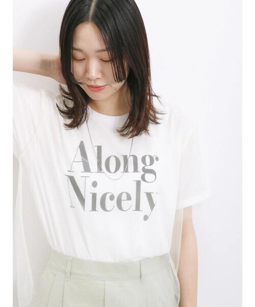 Samansa Mos2 blue(サマンサモスモスブルー)の「チュール付きプリントT(Tシャツ/カットソー・レディース・モカ/サックスブルー/グレー/ブラック/オフホワイト・F)」の9枚目の写真