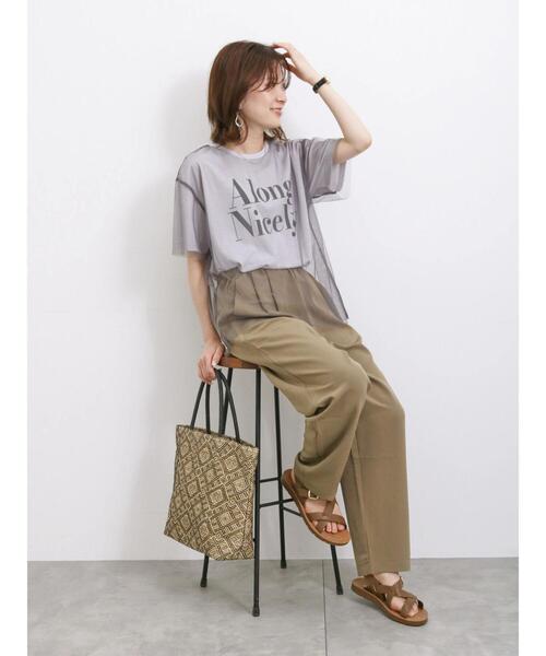 Samansa Mos2 blue(サマンサモスモスブルー)の「チュール付きプリントT(Tシャツ/カットソー・レディース・モカ/サックスブルー/グレー/ブラック/オフホワイト・F)」の16枚目の写真