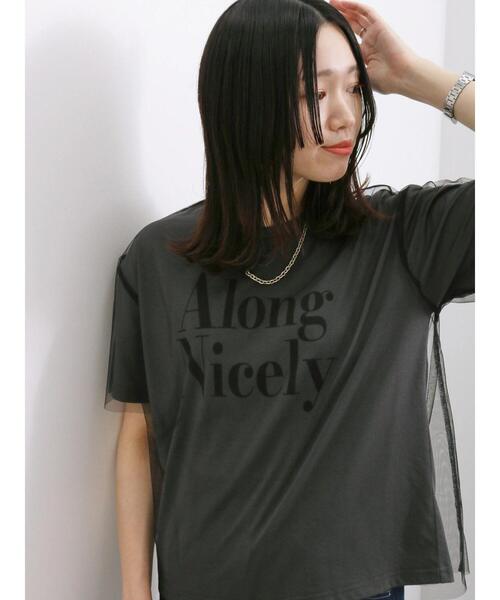 Samansa Mos2 blue(サマンサモスモスブルー)の「チュール付きプリントT(Tシャツ/カットソー・レディース・モカ/サックスブルー/グレー/ブラック/オフホワイト・F)」の17枚目の写真