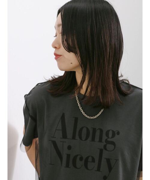 Samansa Mos2 blue(サマンサモスモスブルー)の「チュール付きプリントT(Tシャツ/カットソー・レディース・モカ/サックスブルー/グレー/ブラック/オフホワイト・F)」の18枚目の写真