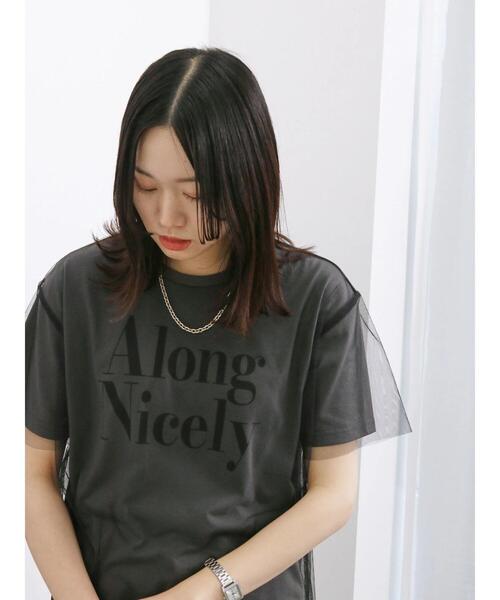 Samansa Mos2 blue(サマンサモスモスブルー)の「チュール付きプリントT(Tシャツ/カットソー・レディース・モカ/サックスブルー/グレー/ブラック/オフホワイト・F)」の20枚目の写真