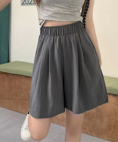 Miniministore(ミニミニストア)の「韓国風 ワイドショートパンツ レディース(カーゴパンツ・レディース・グレー/ブラック/カーキ/ベージュ/ピンク・FREE)」の2枚目の写真