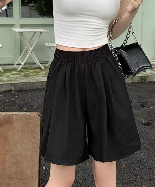 Miniministore(ミニミニストア)の「韓国風 ワイドショートパンツ レディース(カーゴパンツ・レディース・グレー/ブラック/カーキ/ベージュ/ピンク・FREE)」の1枚目の写真
