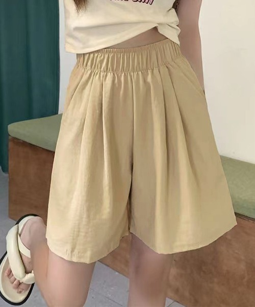 Miniministore(ミニミニストア)の「韓国風 ワイドショートパンツ レディース(カーゴパンツ・レディース・グレー/ブラック/カーキ/ベージュ/ピンク・FREE)」の11枚目の写真