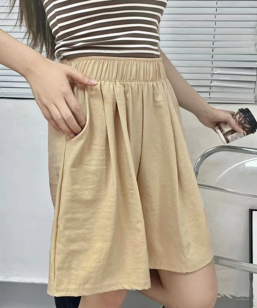 Miniministore(ミニミニストア)の「韓国風 ワイドショートパンツ レディース(カーゴパンツ・レディース・グレー/ブラック/カーキ/ベージュ/ピンク・FREE)」の12枚目の写真