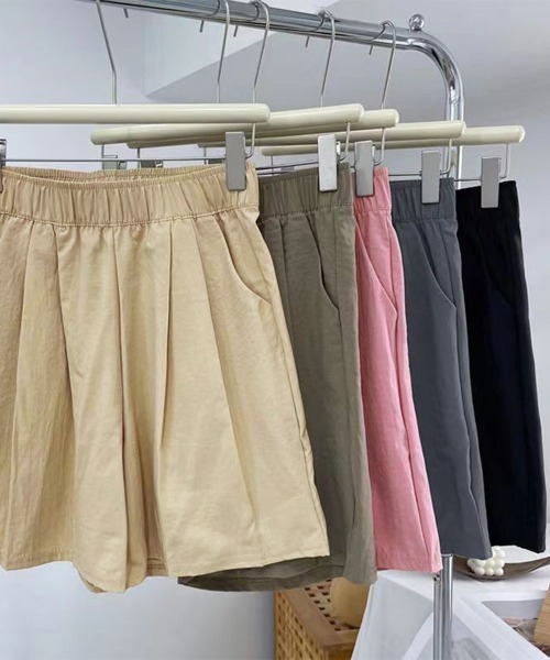 Miniministore(ミニミニストア)の「韓国風 ワイドショートパンツ レディース(カーゴパンツ・レディース・グレー/ブラック/カーキ/ベージュ/ピンク・FREE)」の15枚目の写真