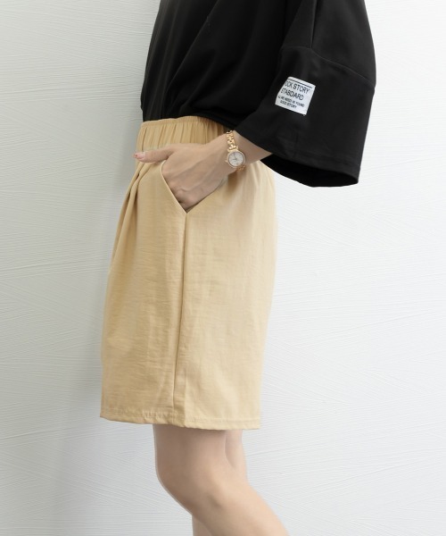 Miniministore(ミニミニストア)の「韓国風 ワイドショートパンツ レディース(カーゴパンツ・レディース・グレー/ブラック/カーキ/ベージュ/ピンク・FREE)」の19枚目の写真
