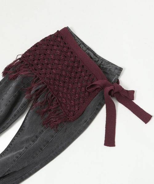 JEANASIS(ジーナシス)の「2WAYニットアミベルト/136011(ベルト・レディース・ブラック/ブラウン系その他・FREE)」の1枚目の写真