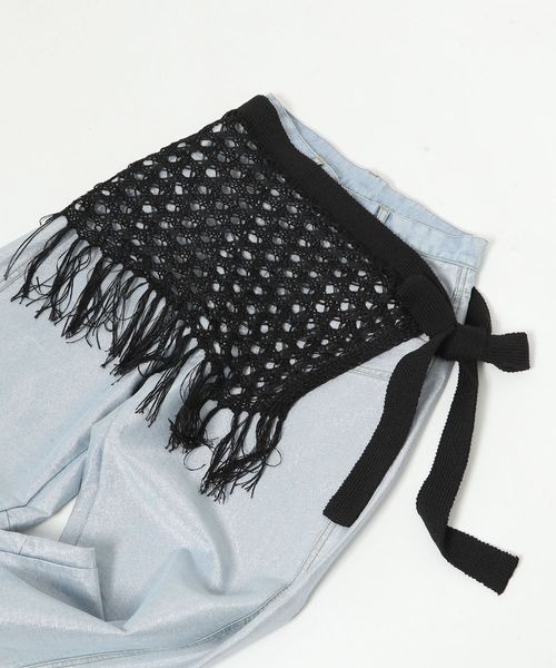 JEANASIS(ジーナシス)の「2WAYニットアミベルト/136011(ベルト・レディース・ブラック/ブラウン系その他・FREE)」の2枚目の写真