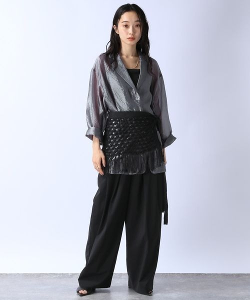 JEANASIS(ジーナシス)の「2WAYニットアミベルト/136011(ベルト・レディース・ブラック/ブラウン系その他・FREE)」の3枚目の写真