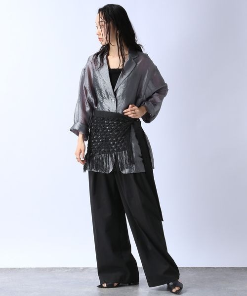 JEANASIS(ジーナシス)の「2WAYニットアミベルト/136011(ベルト・レディース・ブラック/ブラウン系その他・FREE)」の4枚目の写真