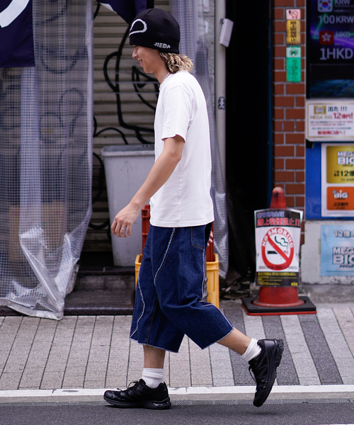 JIEDA(ジエダ)の「JieDa CROPPED LOOSE FIT DENIM JIE-24W -PT12(スラックス・メンズ・ネイビー・1/2)」の6枚目の写真