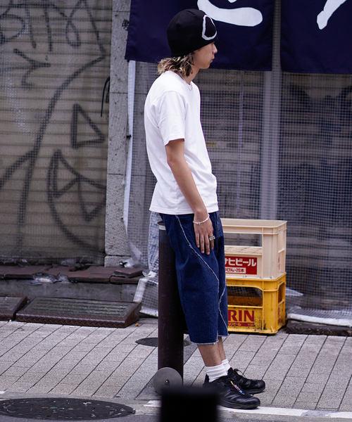JIEDA(ジエダ)の「JieDa CROPPED LOOSE FIT DENIM JIE-24W -PT12(スラックス・メンズ・ネイビー・1/2)」の7枚目の写真