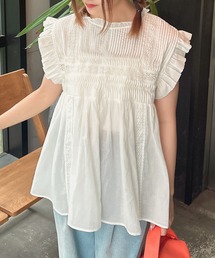 INGNI | 綿ボイルピンタックフリルブラウス(シャツ/ブラウス)