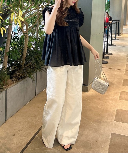 INGNI（イング）の「綿ボイルピンタックフリルブラウス（シャツ/ブラウス・レディース・オフホワイト/ブルー/ブラック・M）」の15枚目の写真