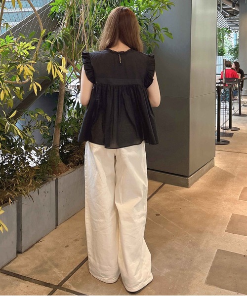 INGNI（イング）の「綿ボイルピンタックフリルブラウス（シャツ/ブラウス・レディース・オフホワイト/ブルー/ブラック・M）」の16枚目の写真