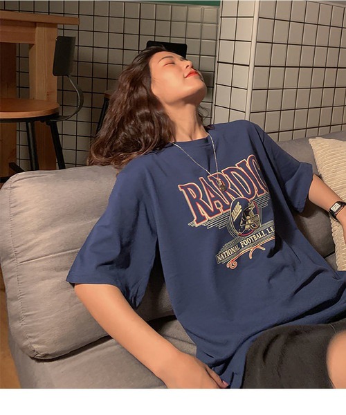 ARCADE(アーケード)の「アメリカンヴィンテージ ストリート オーバーサイズ 半袖Tシャツ -ARCADE Limited Line-(Tシャツ/カットソー・レディース・ブラック/ネイビー・FREE)」の5枚目の写真