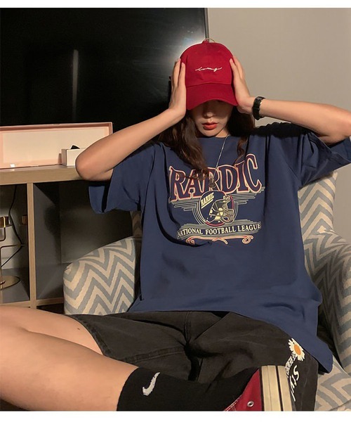 ARCADE(アーケード)の「アメリカンヴィンテージ ストリート オーバーサイズ 半袖Tシャツ -ARCADE Limited Line-(Tシャツ/カットソー・レディース・ブラック/ネイビー・FREE)」の3枚目の写真