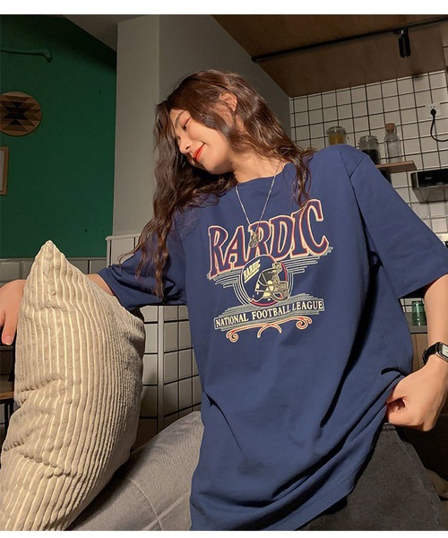 ARCADE(アーケード)の「アメリカンヴィンテージ ストリート オーバーサイズ 半袖Tシャツ -ARCADE Limited Line-(Tシャツ/カットソー・レディース・ブラック/ネイビー・FREE)」の13枚目の写真