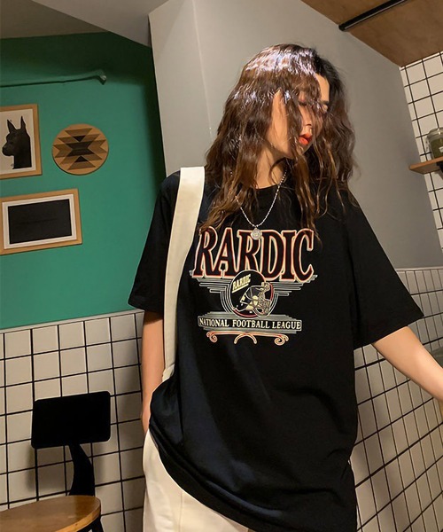 ARCADE(アーケード)の「アメリカンヴィンテージ ストリート オーバーサイズ 半袖Tシャツ -ARCADE Limited Line-(Tシャツ/カットソー・レディース・ブラック/ネイビー・FREE)」の11枚目の写真