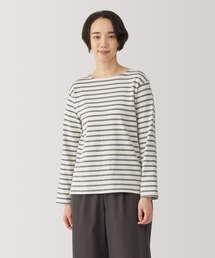 婦人 太番手ボートネック長袖Tシャツ