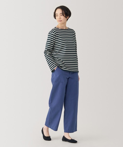 無印良品（ムジルシリョウヒン）の「婦人　太番手ボートネック長袖Ｔシャツ（Tシャツ/カットソー・レディース・ネイビー系/ライトグリーン系/グレー系/レッド系/ベージュ系/ネイビー系1・XL/L/M/S）」の13枚目の写真