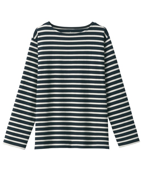 無印良品（ムジルシリョウヒン）の「婦人　太番手ボートネック長袖Ｔシャツ（Tシャツ/カットソー・レディース・ネイビー系/ライトグリーン系/グレー系/レッド系/ベージュ系/ネイビー系1・XL/L/M/S）」の18枚目の写真