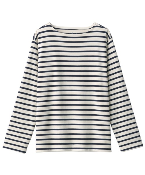 無印良品（ムジルシリョウヒン）の「婦人　太番手ボートネック長袖Ｔシャツ（Tシャツ/カットソー・レディース・ネイビー系/ライトグリーン系/グレー系/レッド系/ベージュ系/ネイビー系1・XL/L/M/S）」の11枚目の写真