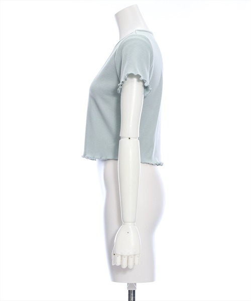 clear（クリア）の「リボンプリントメロウ半袖カットソートップス[バレエコア ガーリー レフンチ カジュアル]≪再入荷≫（Tシャツ/カットソー・レディース・オフホワイト/サックスブルー/ブラック・F）」の5枚目の写真