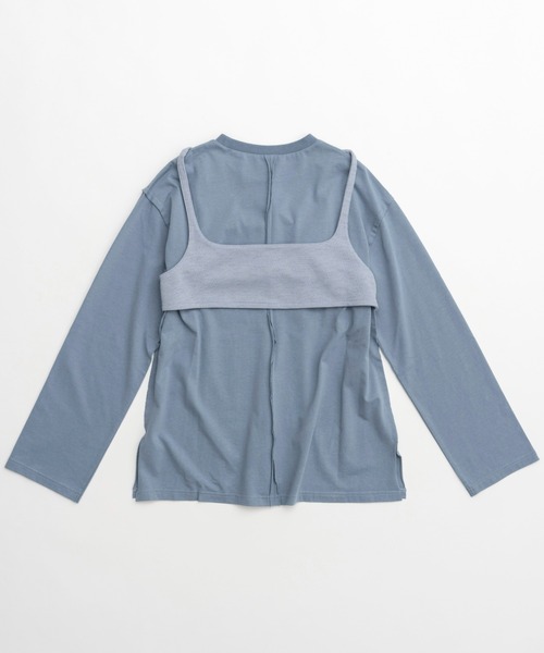MAISON SPECIAL（メゾンスペシャル）の「Bustier Combination Big Size T-shirt/ビスチェコンビビッグTEE【MAISON SPECIAL/メゾンスペシャル】（Tシャツ/カットソー・レディース・ブルー/ブラック/モカ・FREE）」の19枚目の写真