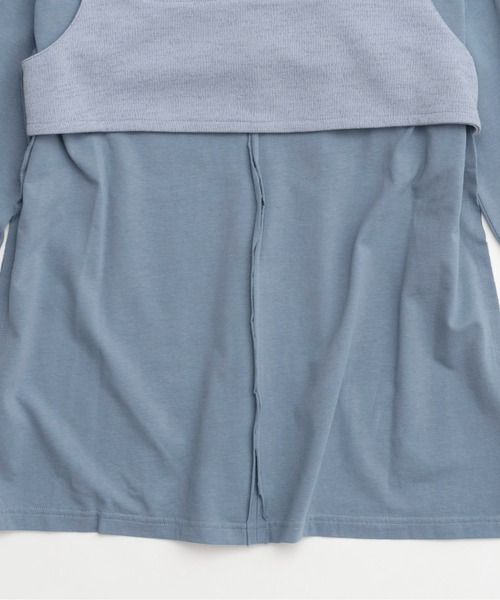 MAISON SPECIAL（メゾンスペシャル）の「Bustier Combination Big Size T-shirt/ビスチェコンビビッグTEE【MAISON SPECIAL/メゾンスペシャル】（Tシャツ/カットソー・レディース・ブルー/ブラック/モカ・FREE）」の20枚目の写真