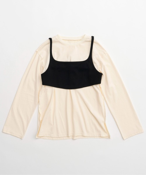 tシャツ Bustier Combination Big Size T-shirt/ビスチェコンビビッグTEE「MAISON SPECIAL/メゾンス MAISON SPECIAL tシャツ Bustier Combination Big Size T-shirt