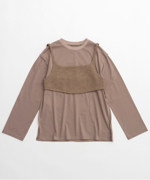 tシャツ Bustier Combination Big Size T-shirt/ビスチェコンビビッグTEE「MAISON SPECIAL/メゾンス Bustier Combination Big Size T-shirt/ビスチェコンビビッグTEE