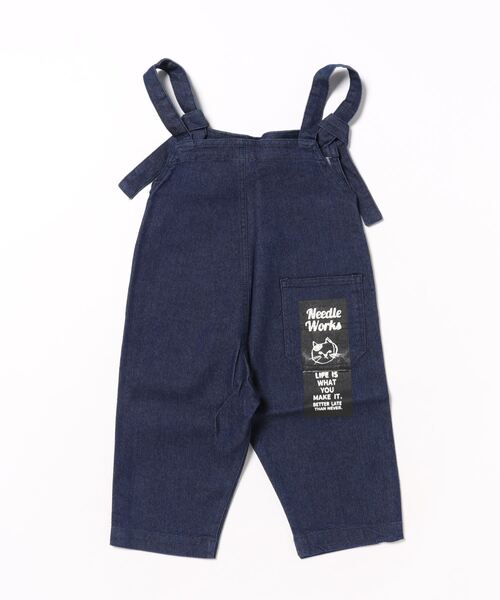NEEDLE WORKS（ニードルワークス）の「ストレッチデニム　サロペット（サロペット/オーバーオール・キッズ・ネイビー/ブルー・120/90/100/110）」の3枚目の写真