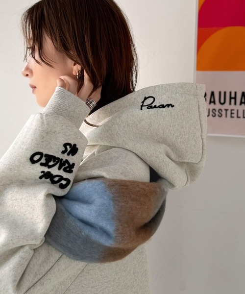 Java(ジャバ)の「《JaVa ジャバコラボ》 ラフに過ごしたい日にも トレンドを プラス。ランダム 刺繍 裏起毛 オーバーサイズ パーカー(パーカー・レディース・チャコール/杢グレー/オートミール/ネイビー/スモークピンク・SMALL/MEDIUM/LARGE/X-LARGE)」の22枚目の写真